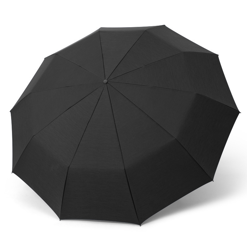 high quality luxury custom logo black waterproof 27inch Aluminum bone large size men 3 folding portable automatic rain umbrella