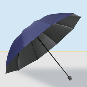 umbrellas 10k 24 inch Manual Black coating for UV protection valgus and custom with LOGO printed 3 fold umbrella