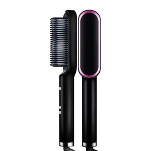 Fast Heating Ceramic Straightening Brush For Women Hair Straightener Electric Hair Brush Comb