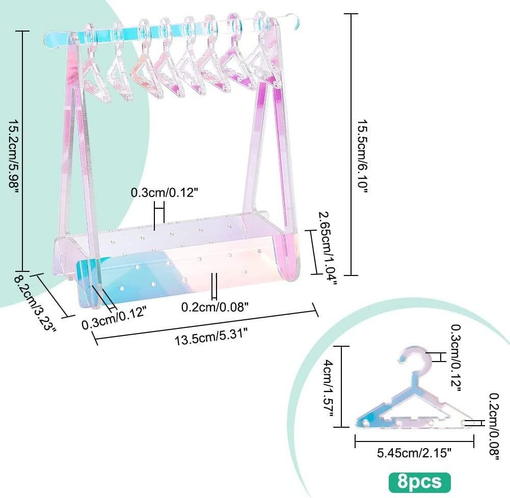 Cheap Price Acrylic Earring Stud Display Stand Coat Hanger Design Cute Jewelry Rack Earring Holder For Women Girl