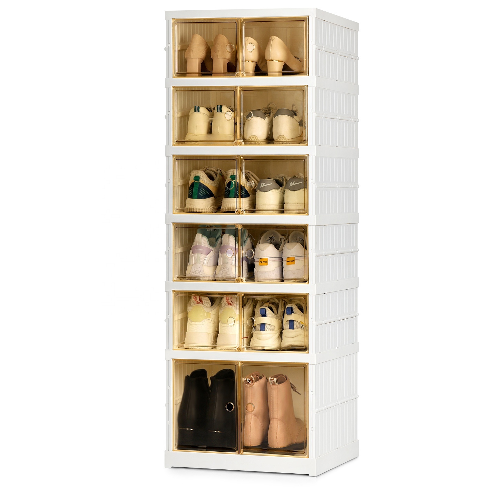 Collapsible shoe rack storage organizer 3-tier,6-tier,9-tier non-slip freestanding closet, entryway, bedroom organizer