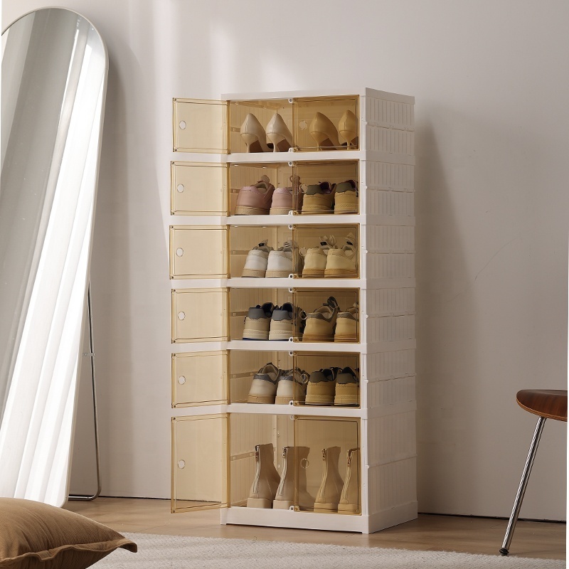 Collapsible shoe rack storage organizer 3-tier,6-tier,9-tier non-slip freestanding closet, entryway, bedroom organizer