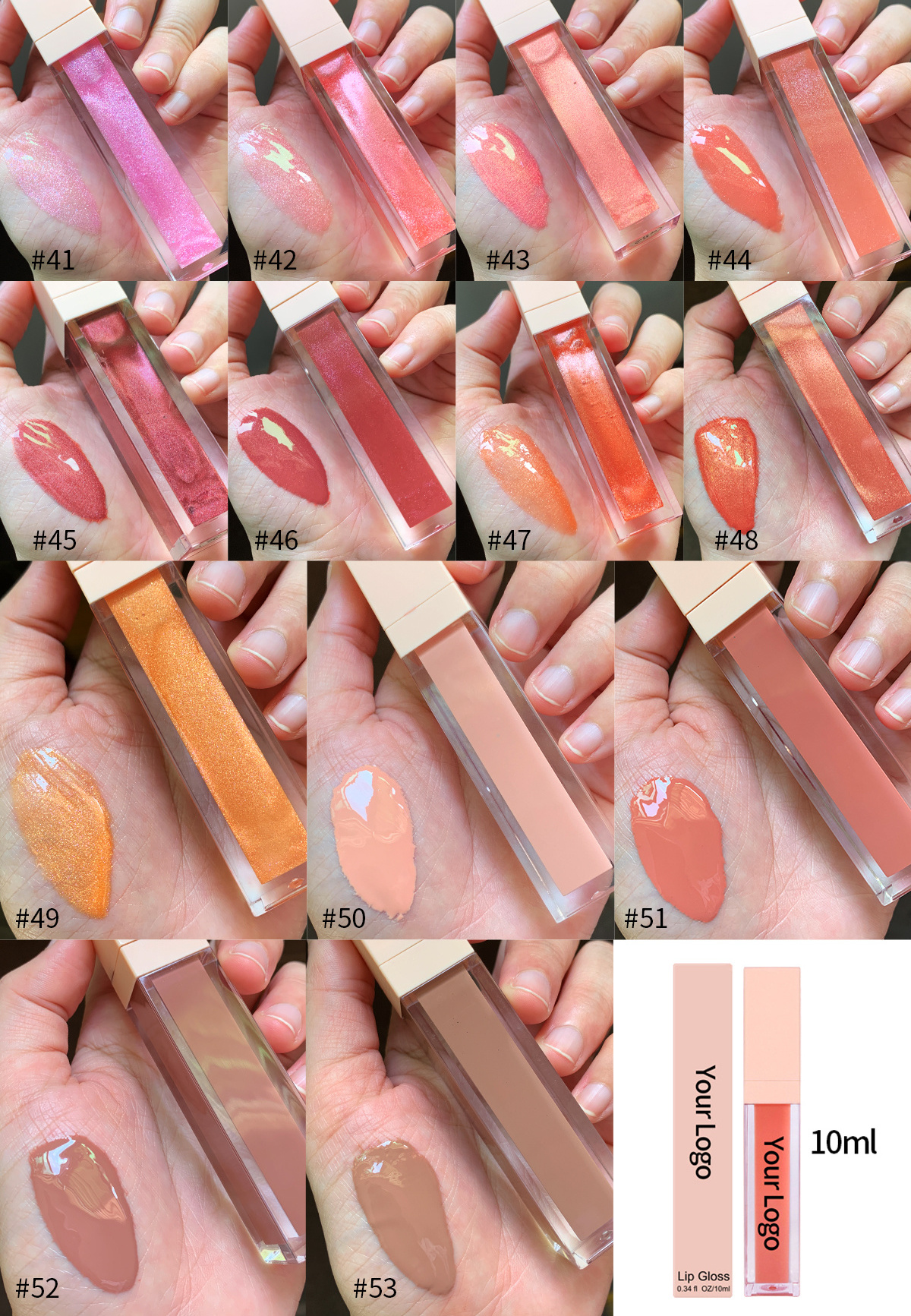 Custom cute lip gloss glossy shiny vegan clear lipgloss vendor private label lip gloss