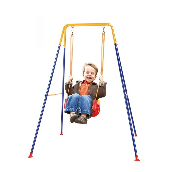 Toddler backyard swing set 2 in 1 foldable indoor baby swing hammock