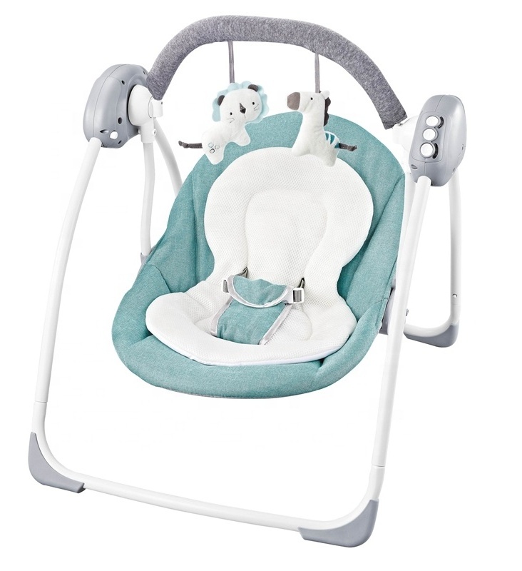 New Born Cotton Fabric Electric Baby Bed Rocking Chair Swing Cradle