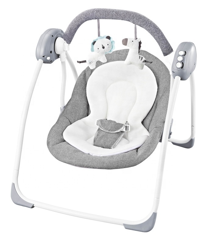 New Born Cotton Fabric Electric Baby Bed Rocking Chair Swing Cradle