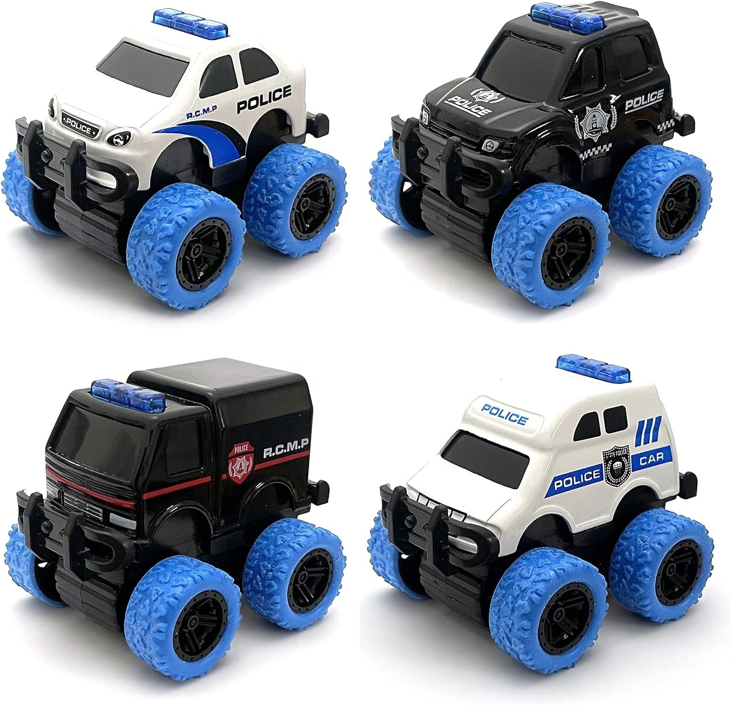 Pull Back Die-Cast Alloy City Vehicles Play set Monster Truck Friction Powered Toy 4 Pack Cars China Die Cast Police Car 1:64