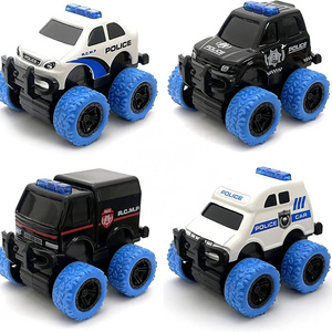 Pull Back Die-Cast Alloy City Vehicles Play set Monster Truck Friction Powered Toy 4 Pack Cars China Die Cast Police Car 1:64