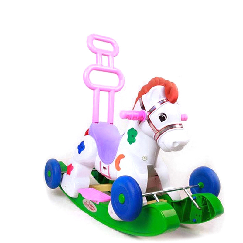 Plastic Ride on Toy Rocking Horse with Wheels Multifunction Electric Musical Children Professional Services