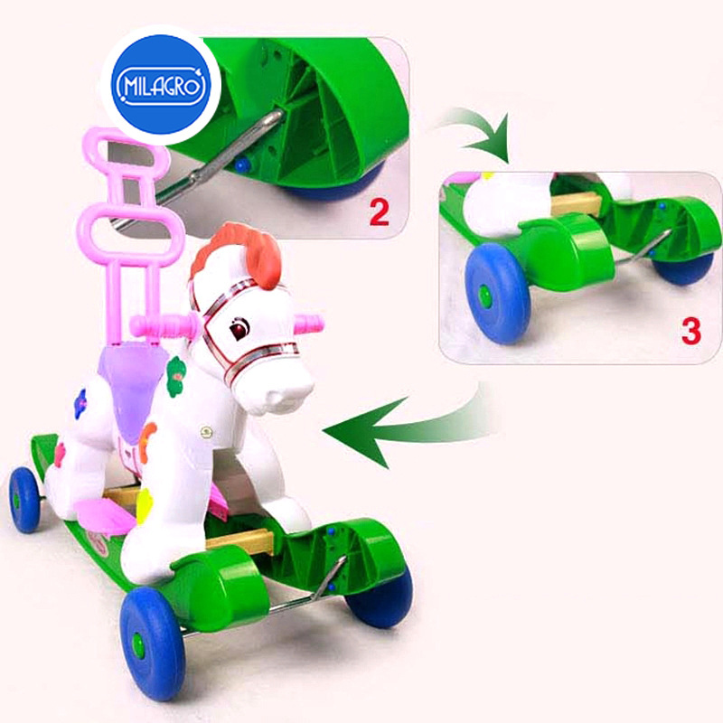 Plastic Ride on Toy Rocking Horse with Wheels Multifunction Electric Musical Children Professional Services