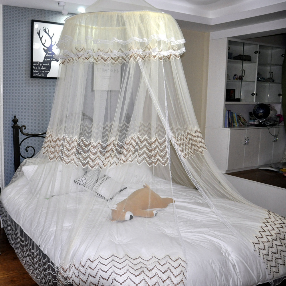 Large dome New high fashion simple dome ceiling lace palace landing princess wind pattern tent Lace mosquito net