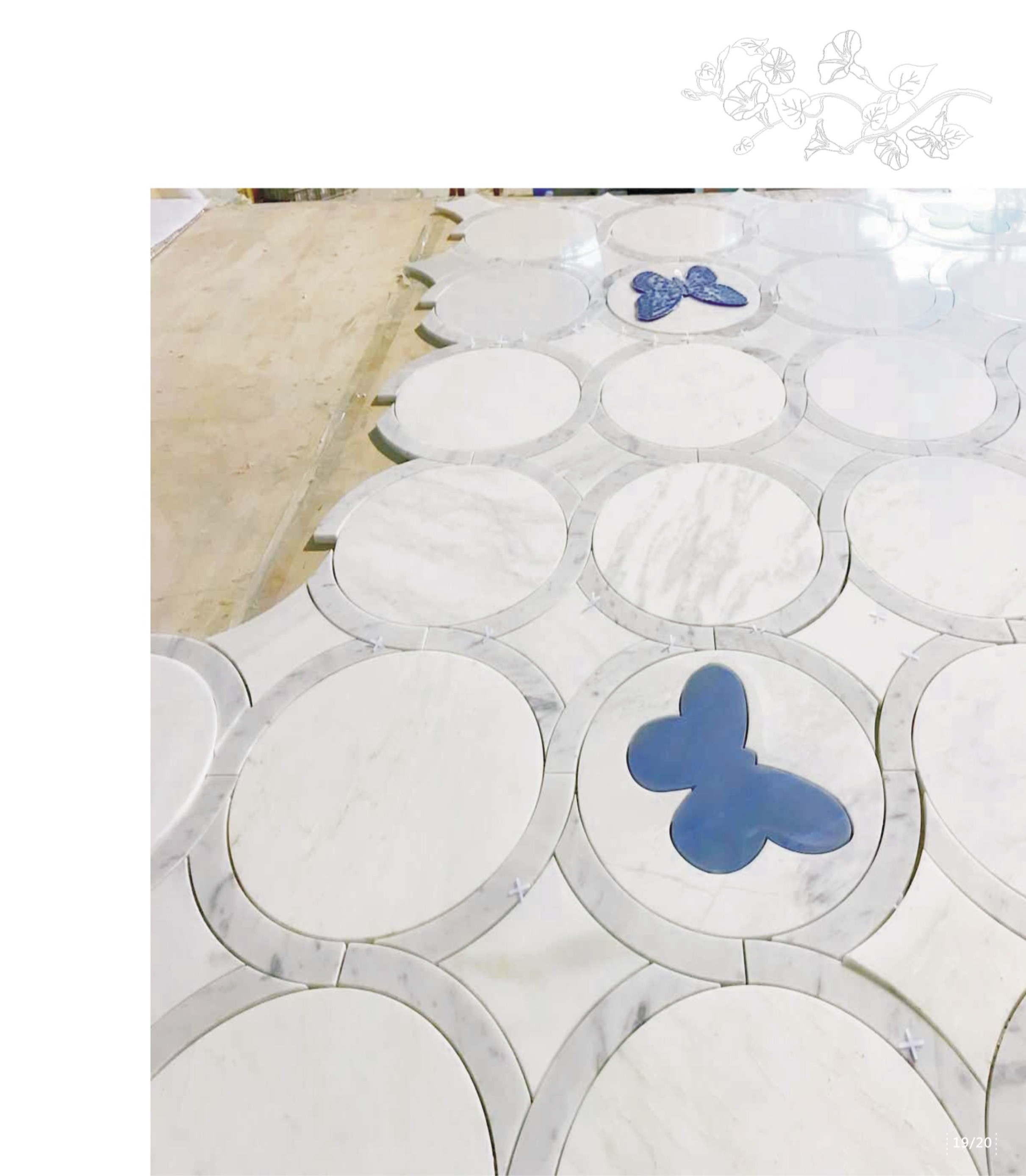 Factory Direct Selling Villa Design  Marble Mosaic Floor Pattern