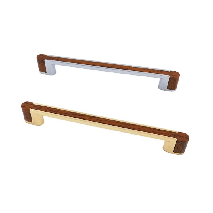 New China Zinc Cabinet Handle Double Color Dresser Wardrobe Pulls CP Wood Finish Door Handle For Kitchen