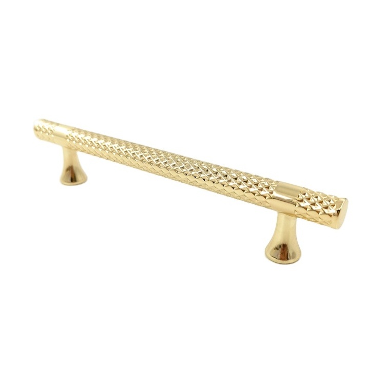 Milan Luxury Black Gold Knurled Kitchen Door Pull Zinc Alloy T Bar Cabinet Handle And Pulls