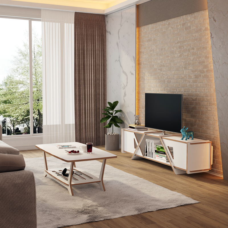 Modern Nordic in Lounge Room Living Room Furniture Wooden With Storage TV Cabinet TV Stand