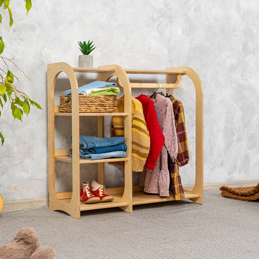 Kids Dress Up Storage Costume Clothing Rack Children Wardrobe Bedroom Storage Cabinet Wardrobe Clothes Storage Kids Furniture