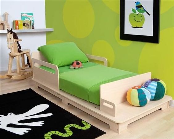 Unique Bed Room Furniture Floor Bed With Play Platform Plywood Single Kids Car Toddle Frame Beds