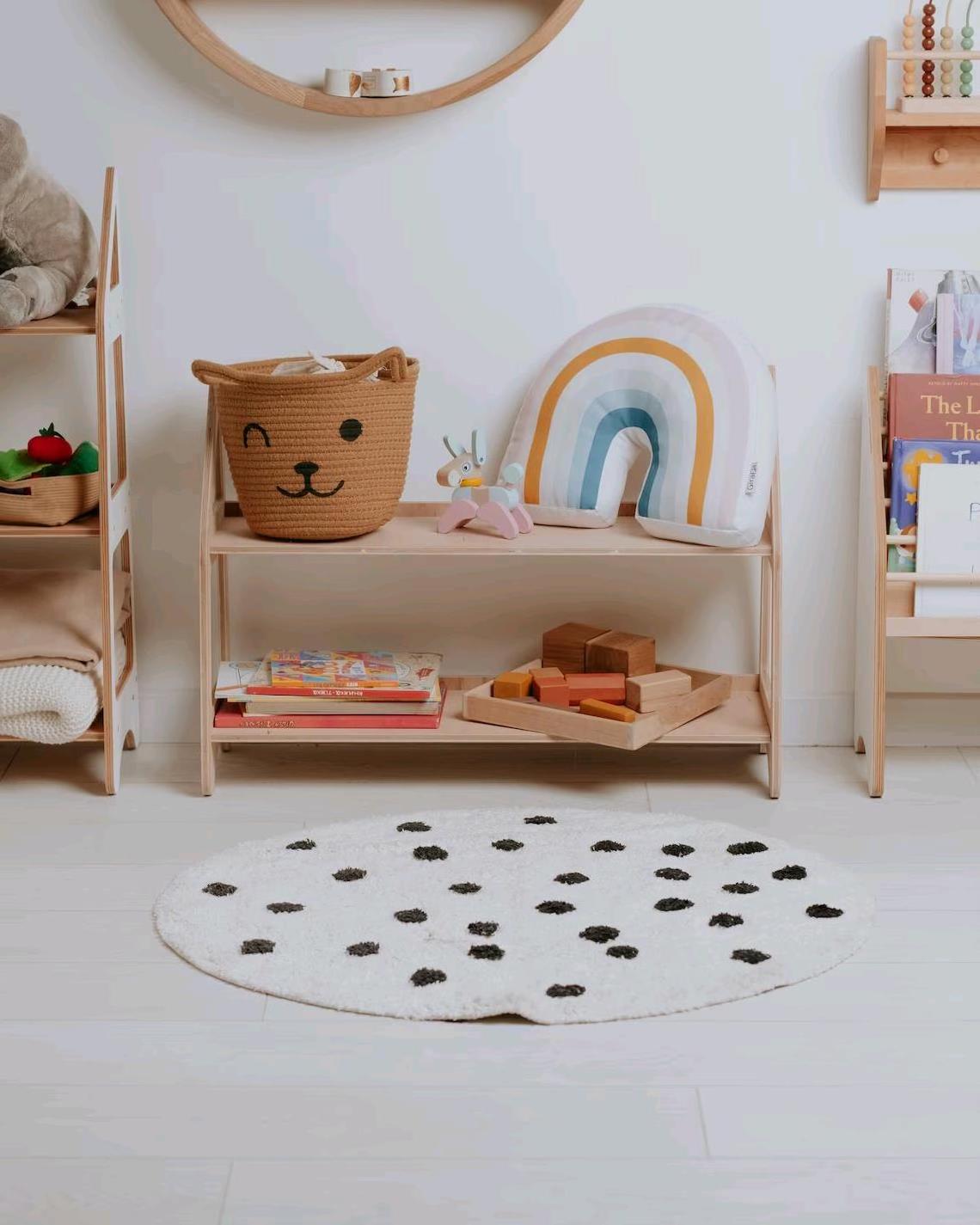 Montessori Toy Shelf For Children Plywood Storage Bins Playroom Furniture Craft Room Storage Organizer Opened Kids Shelves