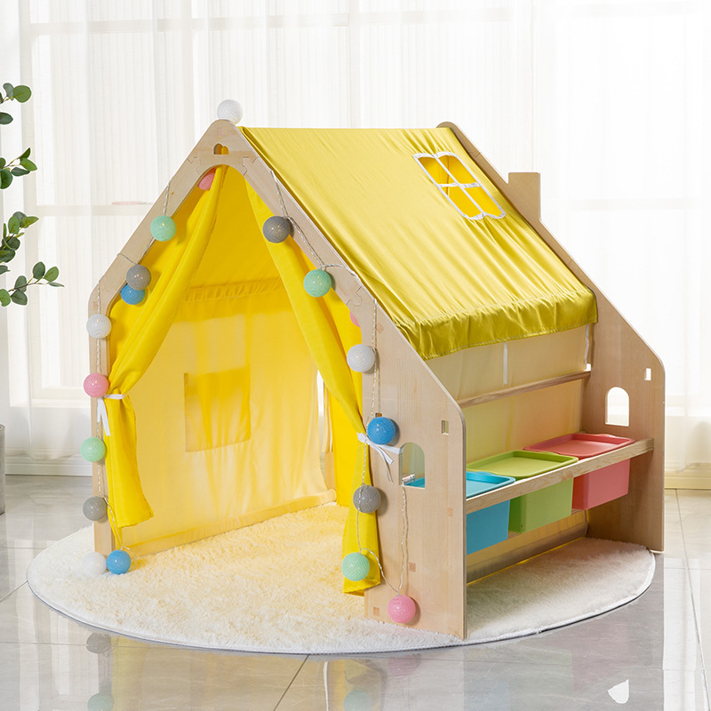 wholesale montessori furniture high quality cubby house wooden playhouse for kids