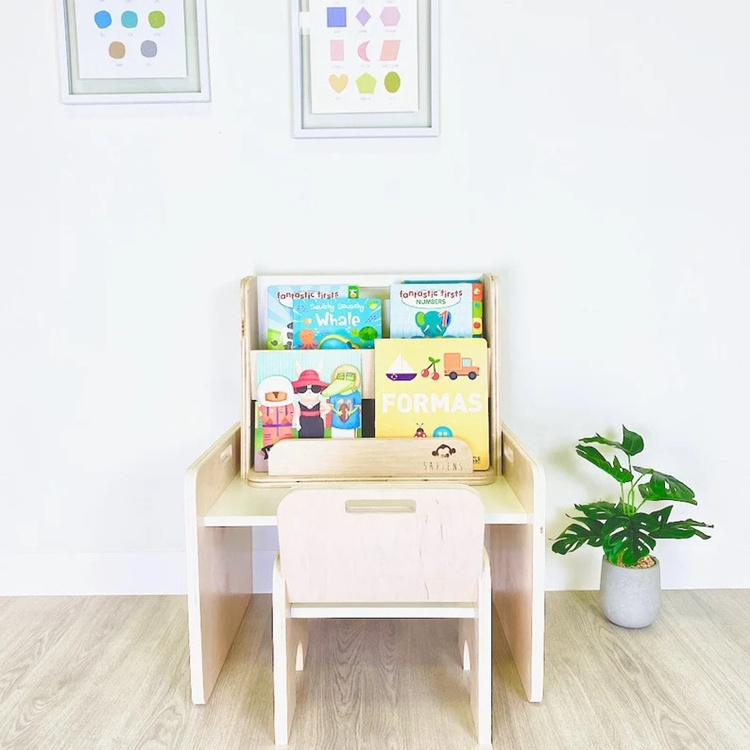 Child Modern Toy Storage Display Rack Easel And Writing Board Plastic Play Station Kid Bookshelf With Table Chair