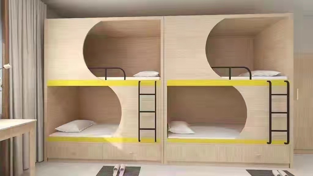 Hotsale Storage Bunk Bed for Hotel Durable University Traditional Capsule Bunk Bed Double Decker Space