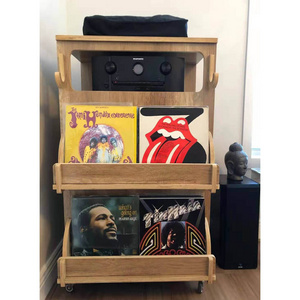 unique design multi-functional wooden bookcase modern  living room vinyl record cabinet living room furniture wood cabinet