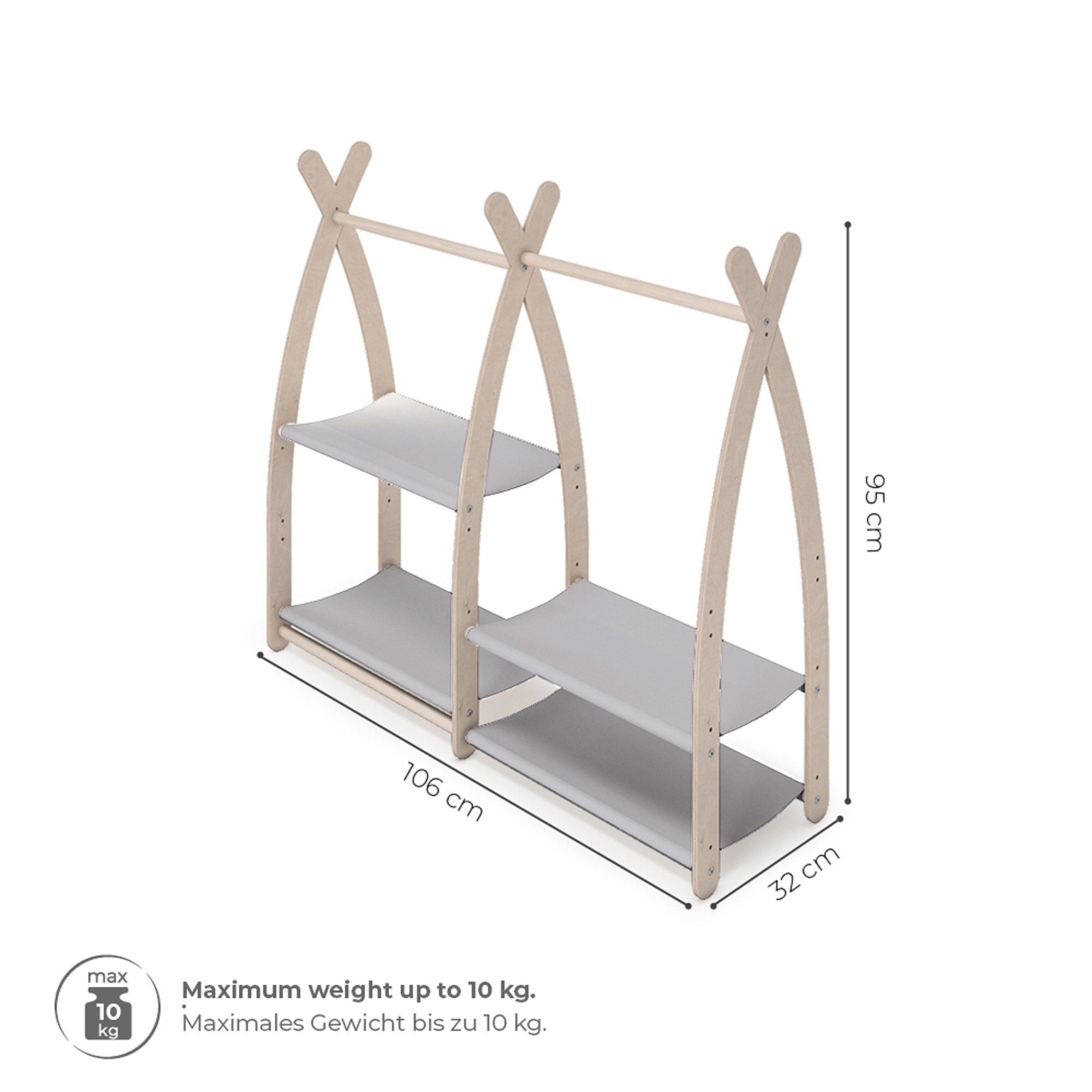 Winning Children Wardrobe Wood Clothing Rack Wood Clothes Rack A Frame Wood Clothing Rack Dress Up Storage Vendor Display Kids