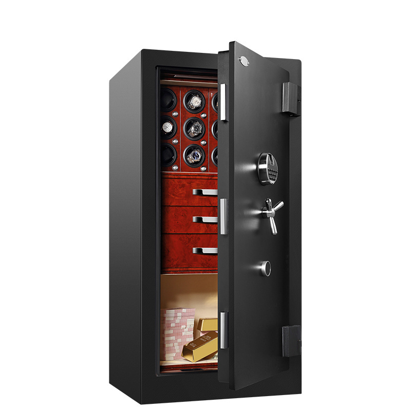 luxury wardrobe hidden smart fingerprint lock safe box cabinet with two keys watch winder box