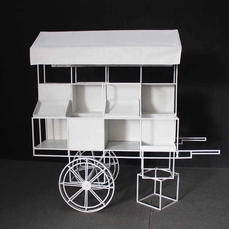 2021 Hot Sale Morden Iron Wedding Flower Candy Cart For Wedding Decorations