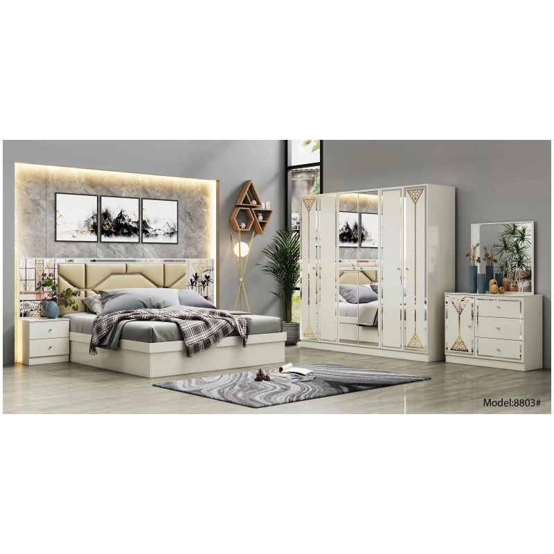 New wood bedroom set with drawer storage bedside table bed side nightstand