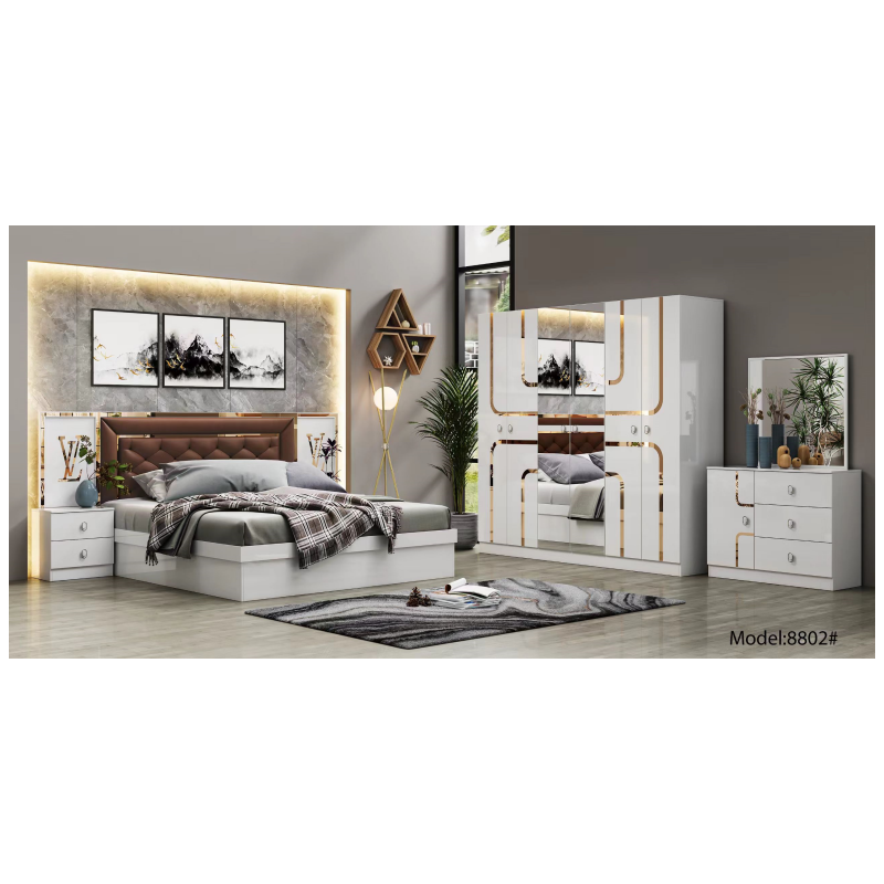 New wood bedroom set with drawer storage bedside table bed side nightstand