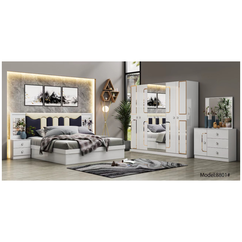 New wood bedroom set with drawer storage bedside table bed side nightstand