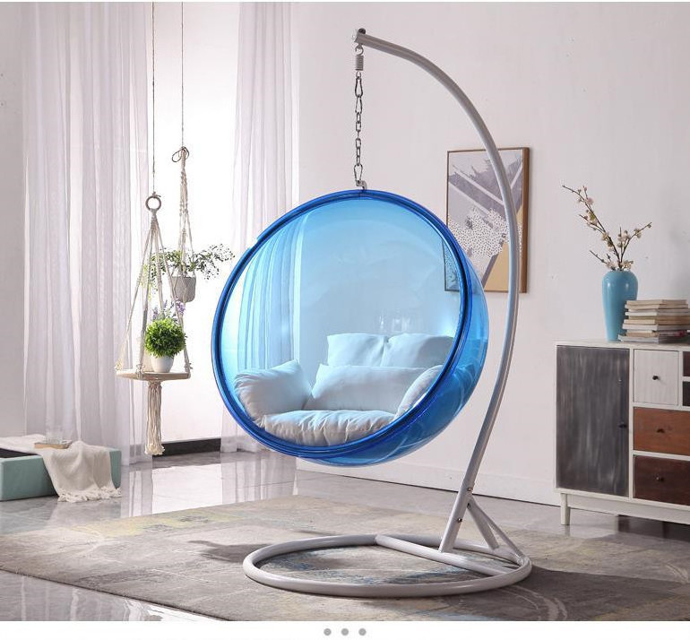 Hot Nordic Style Transparent Bubble Chair Hemisphere Hanging Chair Stainless Steel Bosun Chair for Living Room