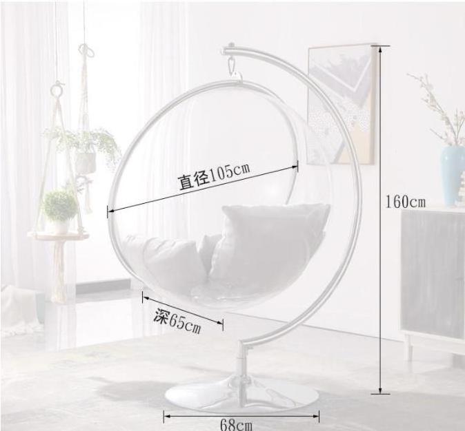 Hot Nordic Style Transparent Bubble Chair Hemisphere Hanging Chair Stainless Steel Bosun Chair for Living Room