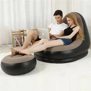 Modern waterproof PVC Lounge single inflatable lazy relaxing chair furniture living room sofa beds