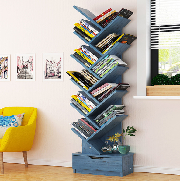 Modern Tree Shaped Wood Bookshelf Portable Book Shelf  Wooden Shelf Storage Holders Racks