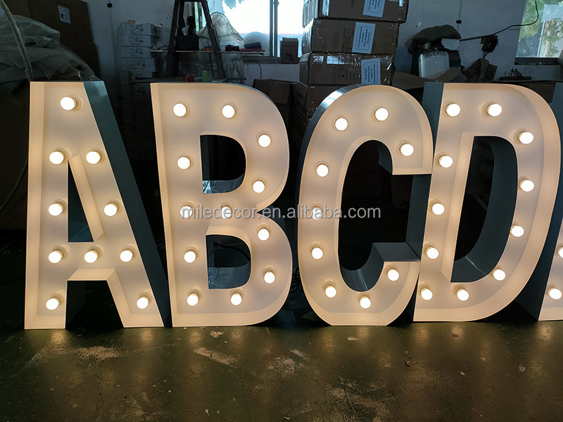 New Props Wedding Decor 4ft Led Big Numbers Giant Light Up Letters Led Marquee Alphabet Love Letters