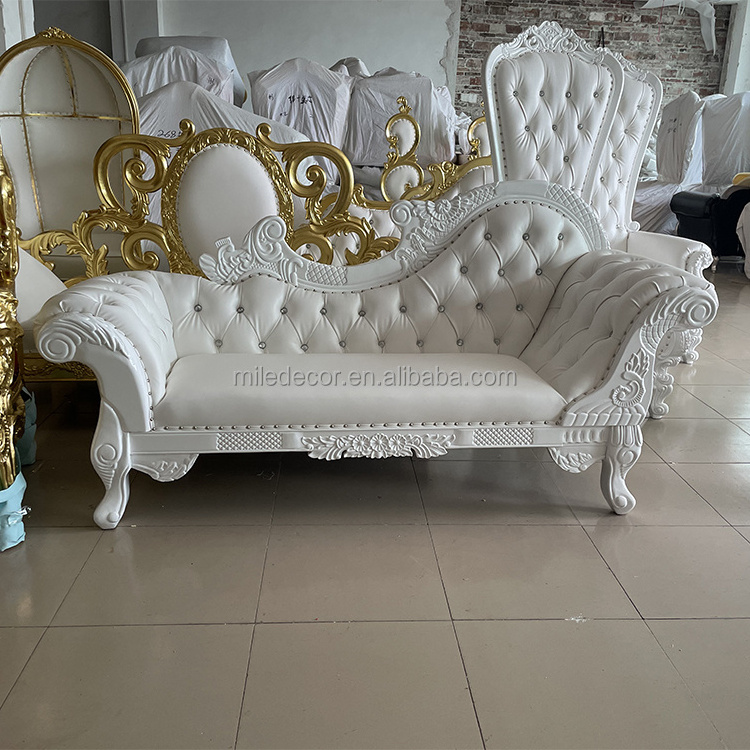 Latest Designed Luxury Party Furniture Gold Wedding Royal King Throne Chair Queen Sofa For Wedding