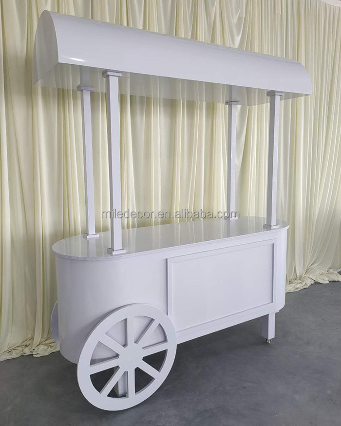 Supplies Party Display White Candy Cart Acrylic Ice Cream Candy Food Flower Carts For Sale