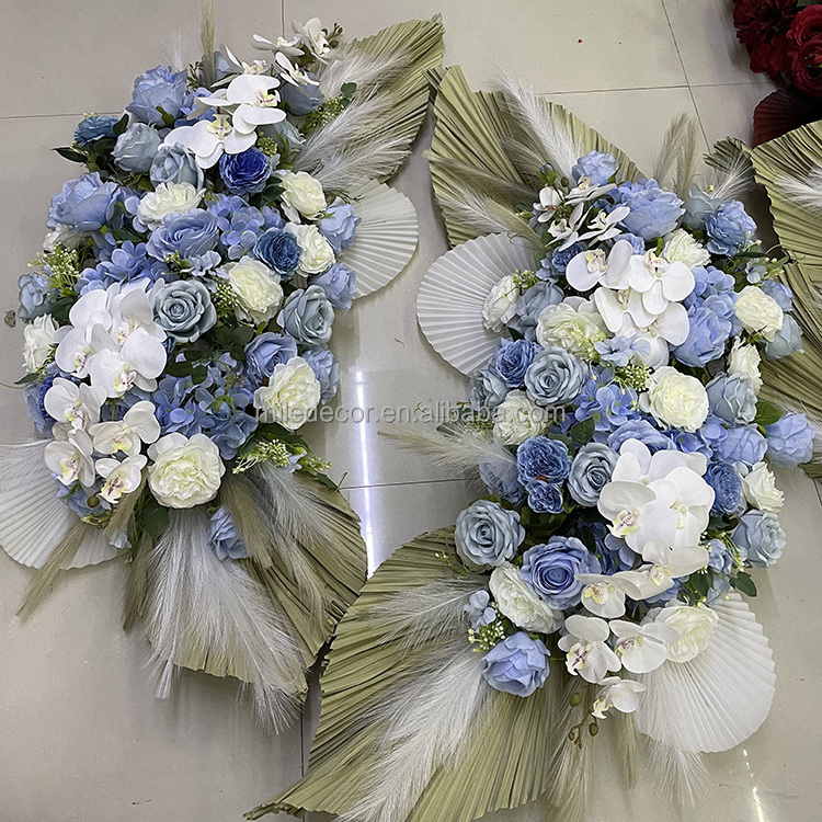 Wedding Events Decoration Dried Pampas Artificial Flower Arch Decor Flower Arrangement Panels For Backdrop Stage