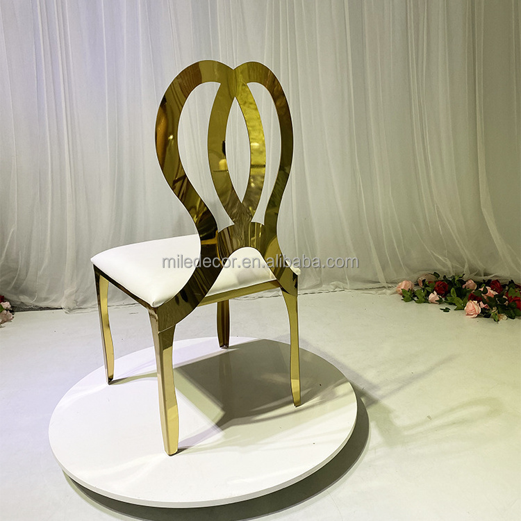 Wedding Supplies New Arrival Metal Chair Gold Chairs For Bride And Groom And New Couples