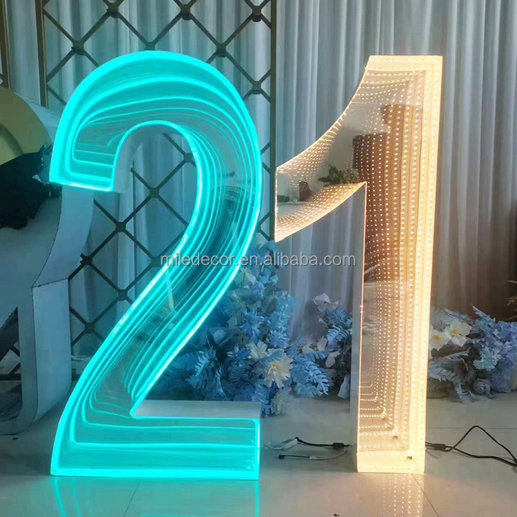 High Quality RGB 4ft Giant Large Light Up Marquee Neon Letters Numbers Led Number Lights For Birthday Party