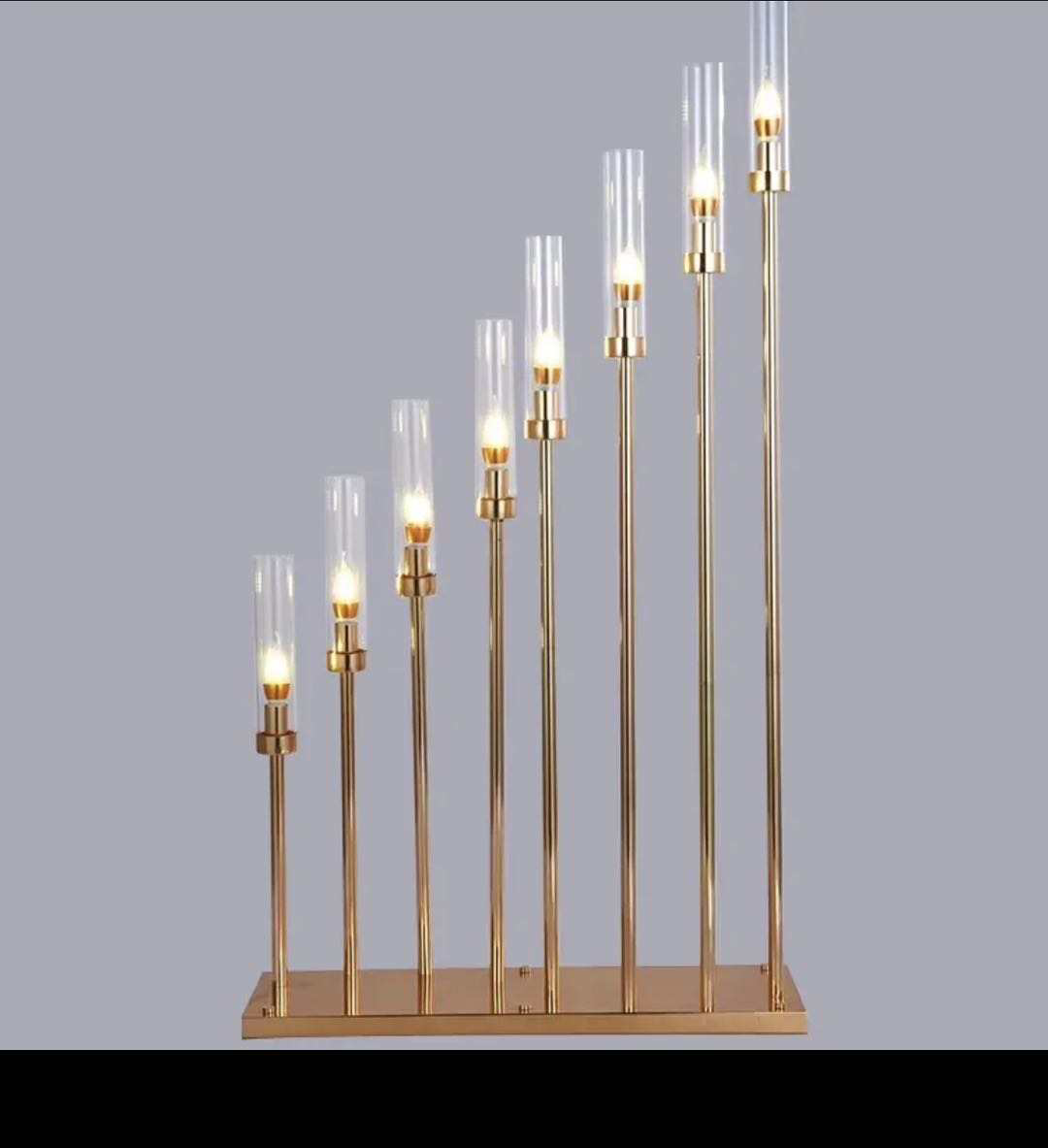 10 Arms Candle Holder Gold Metal Candelabra Table Centerpiece For Wedding Party Decoration