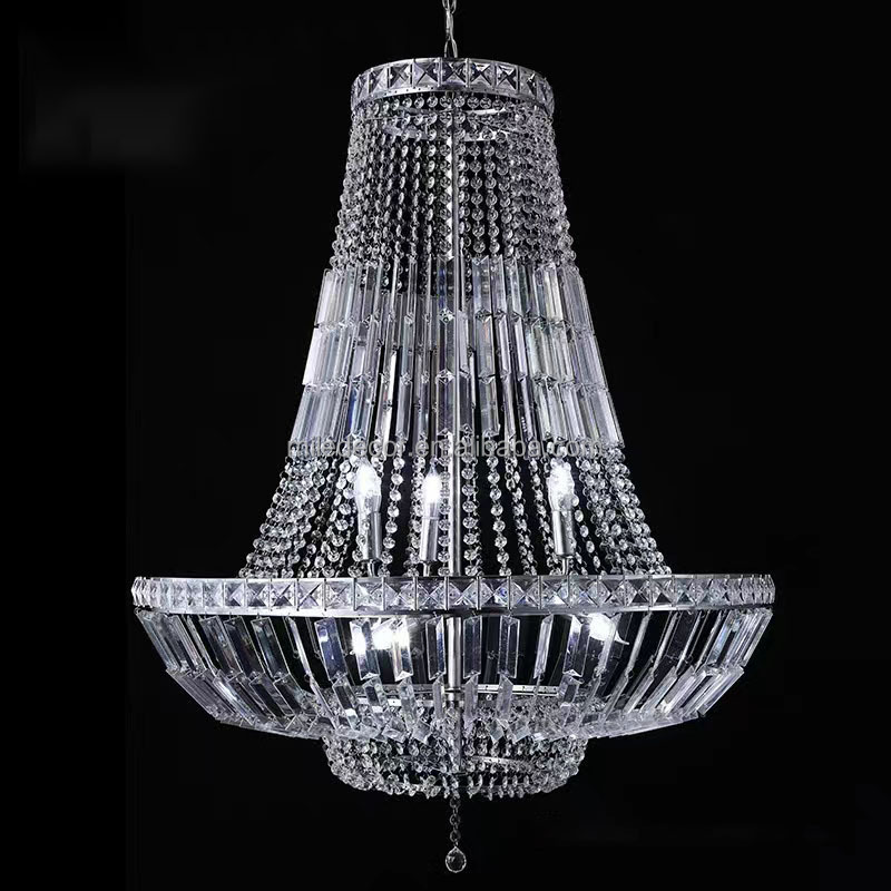 High Ceiling Modern Crystal Chandelier For Wedding Hotel Villa Led Lights Gold Silver Hanging Candelabra