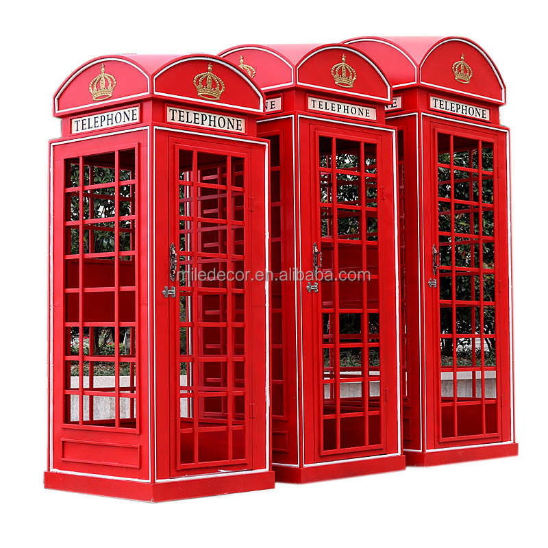 Factory Price Customized Wedding London Photography Props Telephone Booth Pink Telephone Booth for Sale