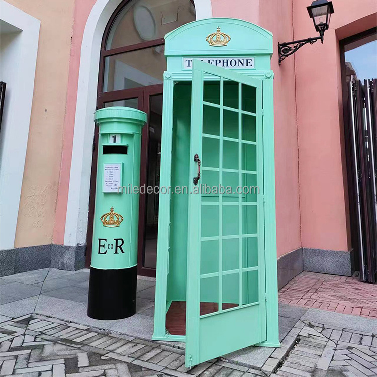 Factory Price London Classic Phone Booth Customized LOGO Metal Pink Telephone Booth For Sale