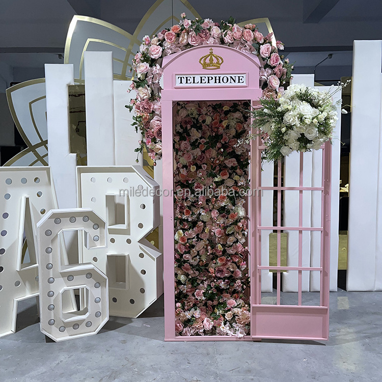 Factory Price Customized Wedding London Photography Props Telephone Booth Pink Telephone Booth for Sale