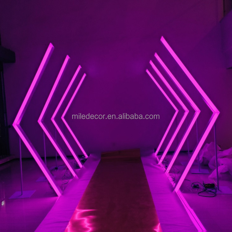 Factory Luminous Wedding Backdrop Arch Stand Time Tunnels Led Light Tunnel Arch For Decoration