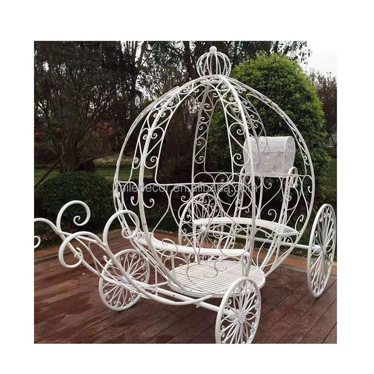 Outdoor Wedding Party White Cinderella Pumpkin Carriage Metal Pumpkin Carriage for Sale