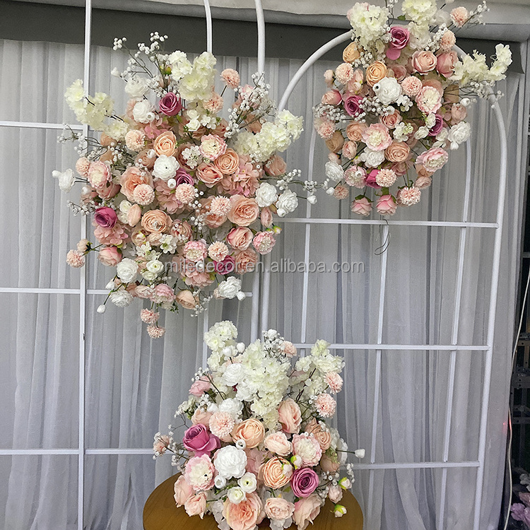 New Design Flower Panel Arrangements For Wedding Table Decoration Artificial Flower Runner Centerpiece